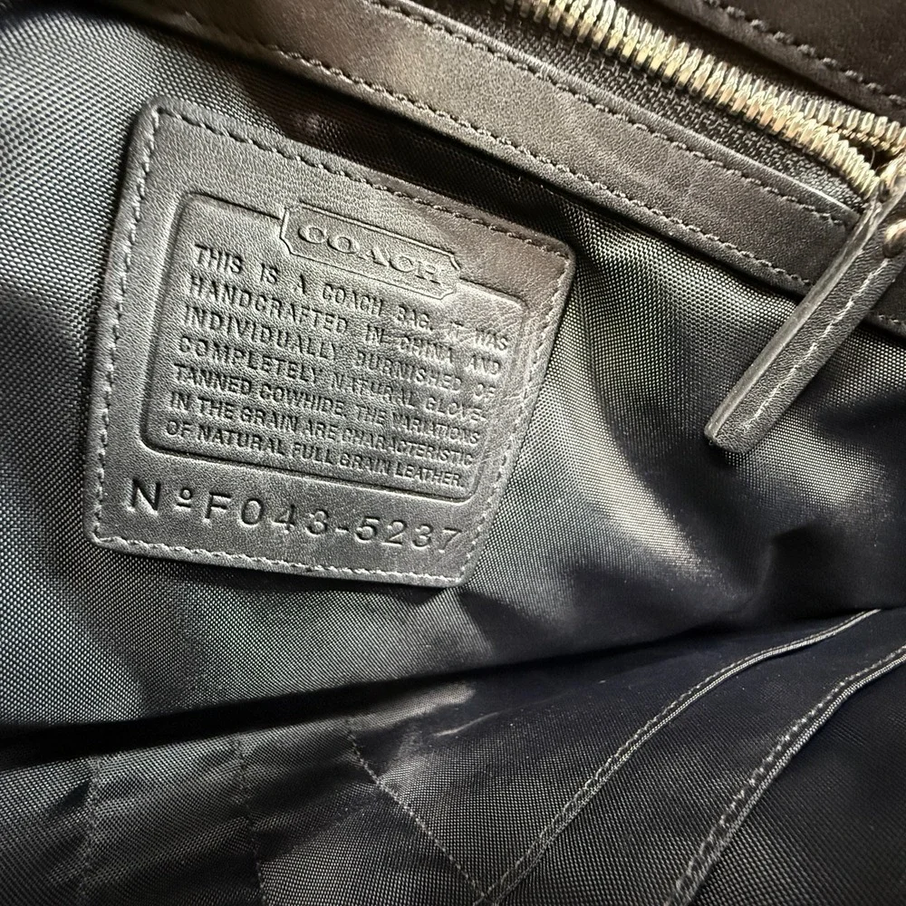 Vintage Coach Conner Briefcase Black Leather Messenger Laptop Bag F043-5237